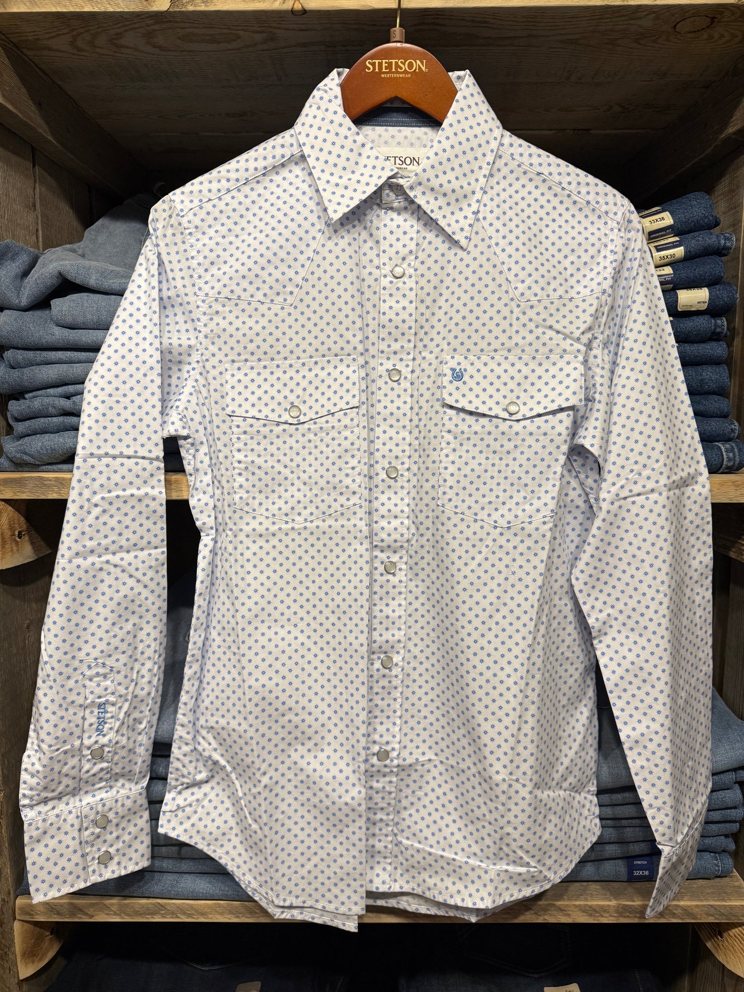 Stetson Mens Silver Spur Print Shirt shop at boltranchstore.com western wear free shipping