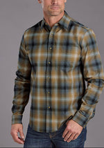 Stetson Mens Twill Ombre Plaid LS Shirt