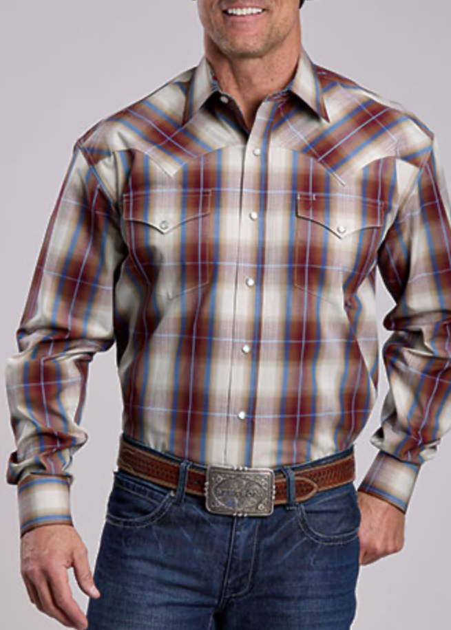 Stetson mens winter plaid shirt western cowboy free shipping boltranchstore.com long sleeve