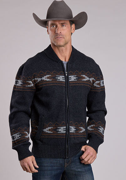 Stetson Mens Zip Thunderbird Cardigan zip front sweater mens knitted cardigan sweater at boltranchstore.com