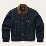 Stetson Suede Collar Raw Denim Jacket 11-097-0670-9160 Mens chore jacket barn coat Boltranchstore.com free shipping