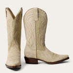 Stetson & THE GREAT Suede Cowboy Boot in Pearl Suede in a light embroidered suede leather with a 13 inch shaft height at boltranchstore.com