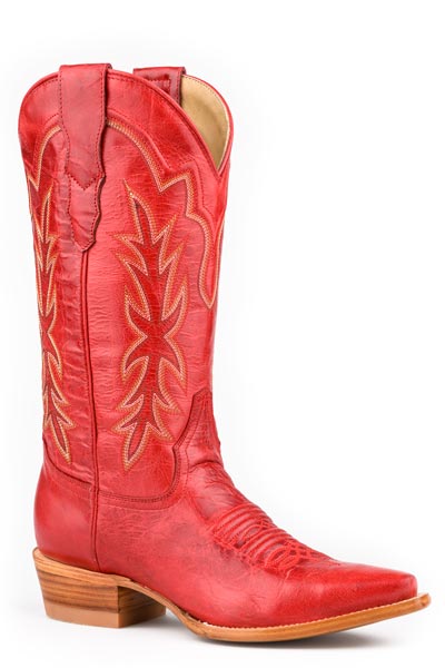 Stetson Womens Casey Cherry Red Boot and embroidered at boltranchstore.com