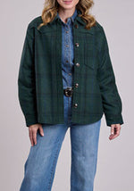 Stetson Womens Green Plaid Shirt Jacket cozy jacket womens fall shacket order at boltranchstore.com