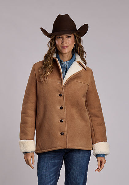 Stetson Womens Shearling Barn Coat classic western outerwear bolt ranch store
