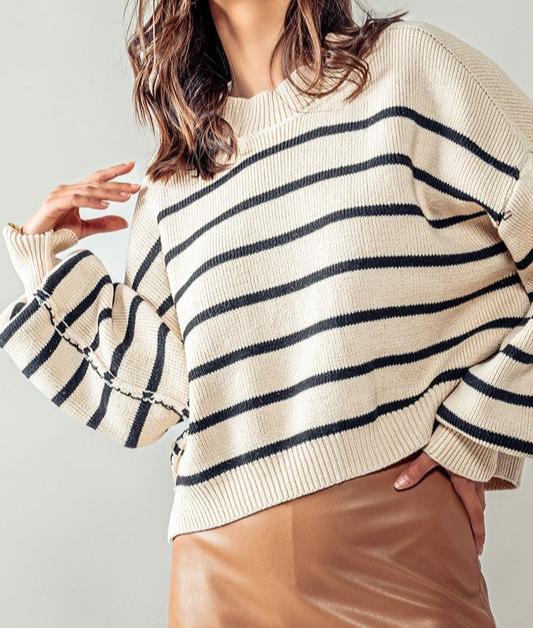 Flow It Down Ribbed Knit Pullover