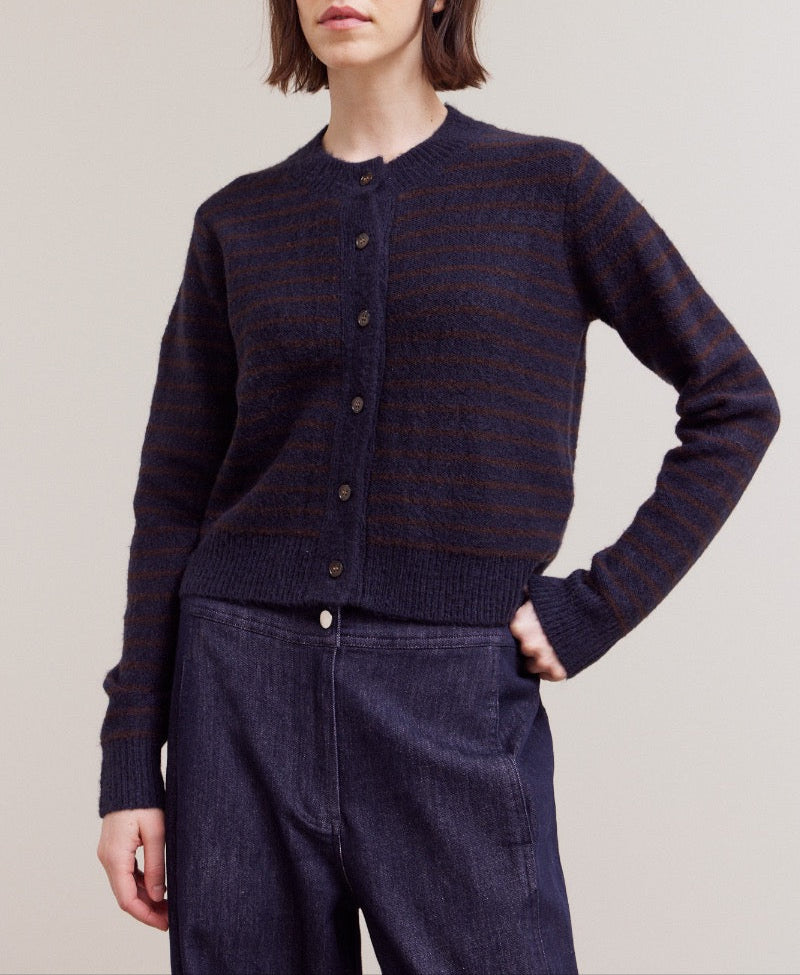 Striped Button Up Cardigan Buy at Boltranchstore.com