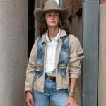 Fringe Scarves Boli Gettin Western Navy Plaid machine washable poly chiffon that irons on a polyester setting ranch wear Kamas