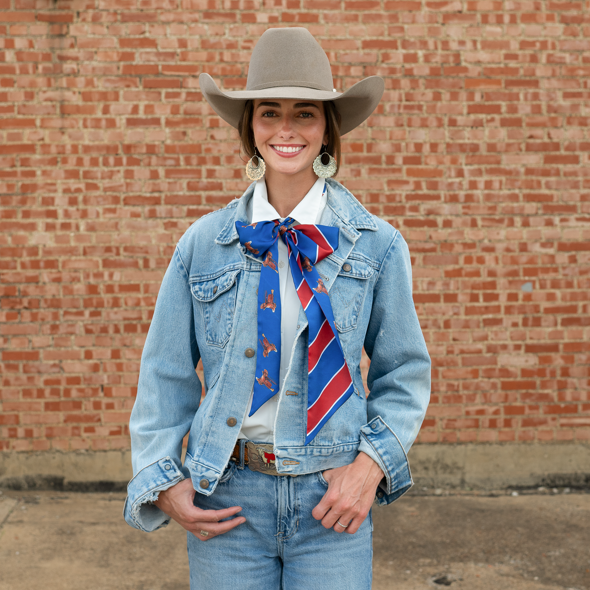 Fringe Scarves Boli Preppy Saddle Red Blue preppy meets western style for denim and boots cowgirl style