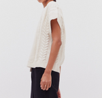 Hannah Summer Sweater Vest 41862 womens short sleeve sweater spring summer top white boltranchstore.com  Grade and Gather cotton