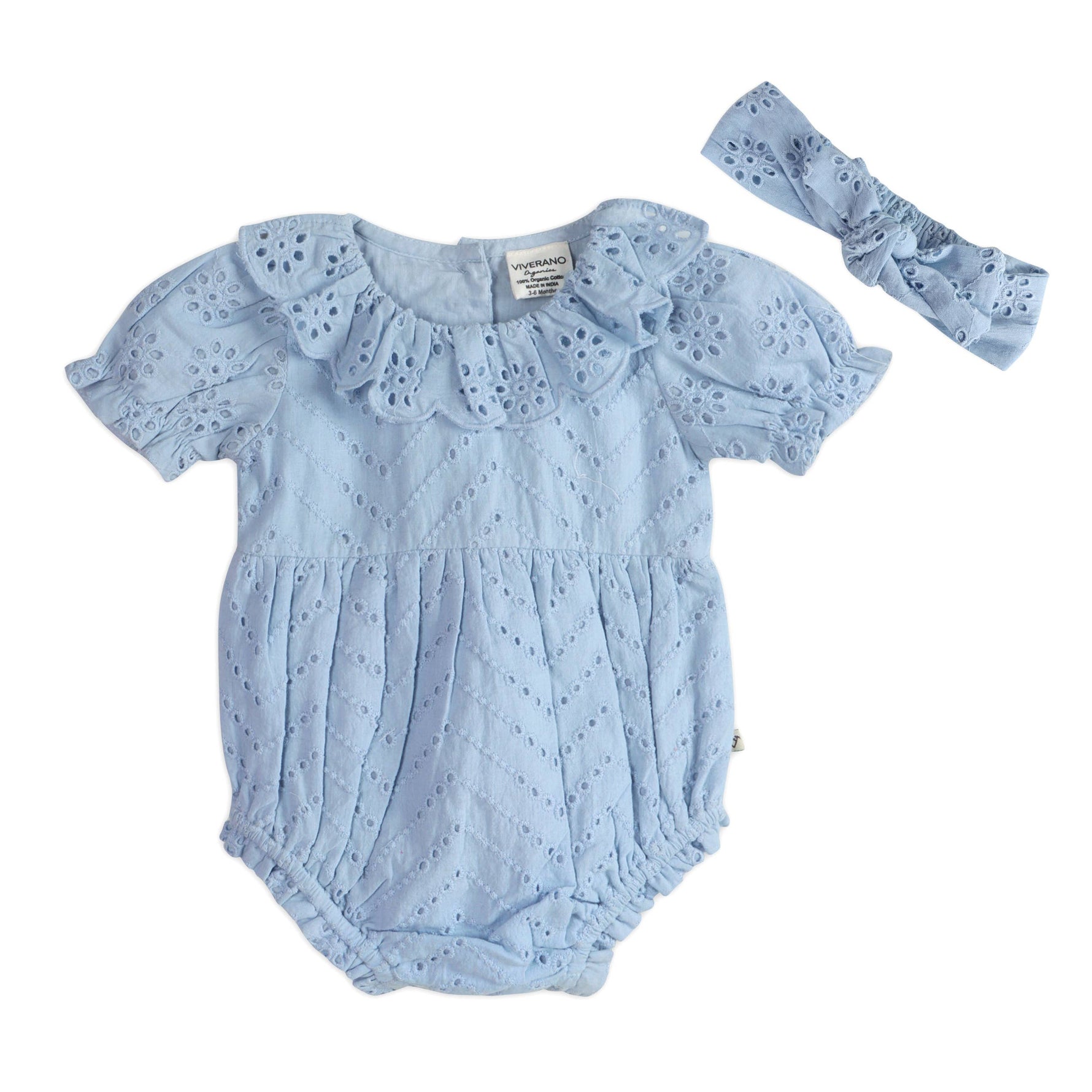 Sunny Baby Romper with Headband shop at boltranchstore.com today baby romper powder blue