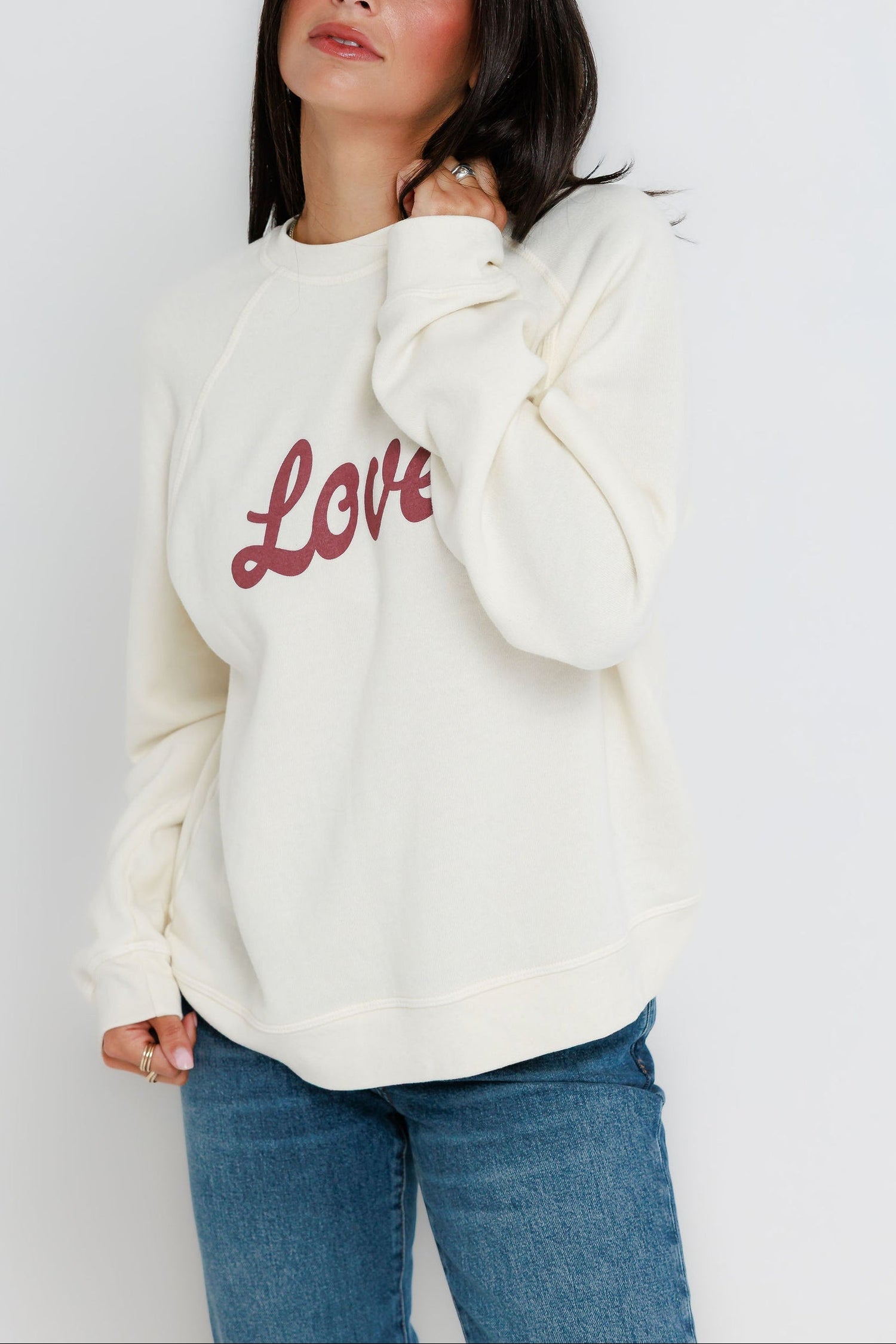 Sunny Somewhere Lover Crewneck womens crew sweatshirt popular viral at Boltranchstore.com free shipping cream 