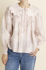 Susan Scallop Collar Tile Blouse at boltranchstore.com