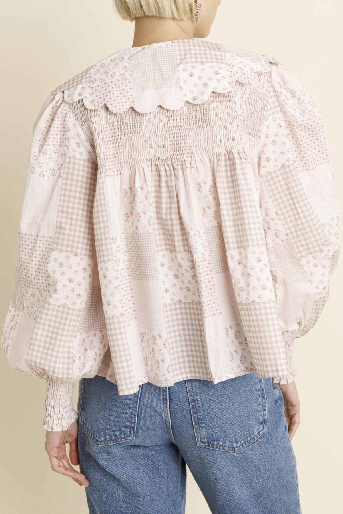 Susan Scallop Collar Tile Blouse