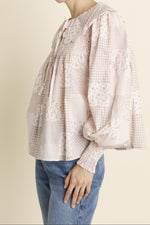 Susan Scallop Collar Tile Blouse 