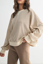 Suzy Striped Contrast Pullover womens long sleeve comfy stylish popular viral top doen stripes at Boltranchstore.com