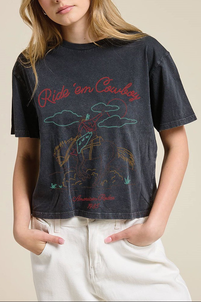 Ride Em Cowboy Tee T4036-2675 zutter womens western cowboy fashion clothing at Boltranchstore.com free shipping