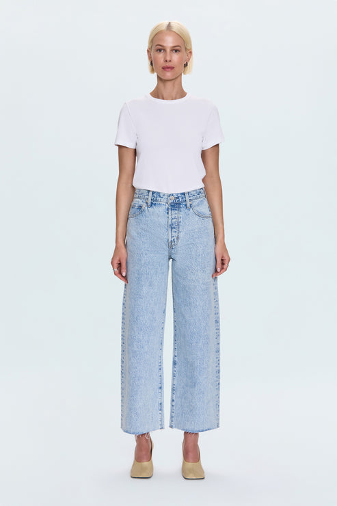 Pistola Tate Crop High Rise Bowed Wide Leg Jean