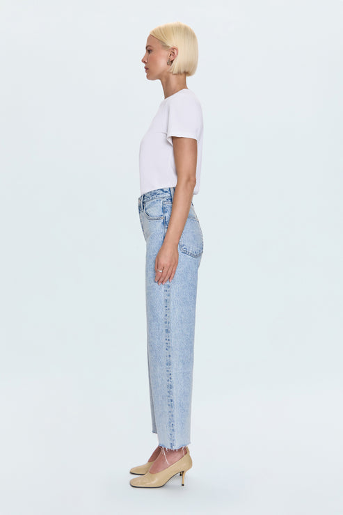 Pistola Tate Crop High Rise Bowed Wide Leg Jean