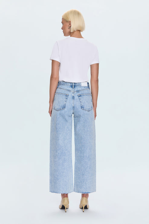 Pistola Tate Crop High Rise Bowed Wide Leg Jean