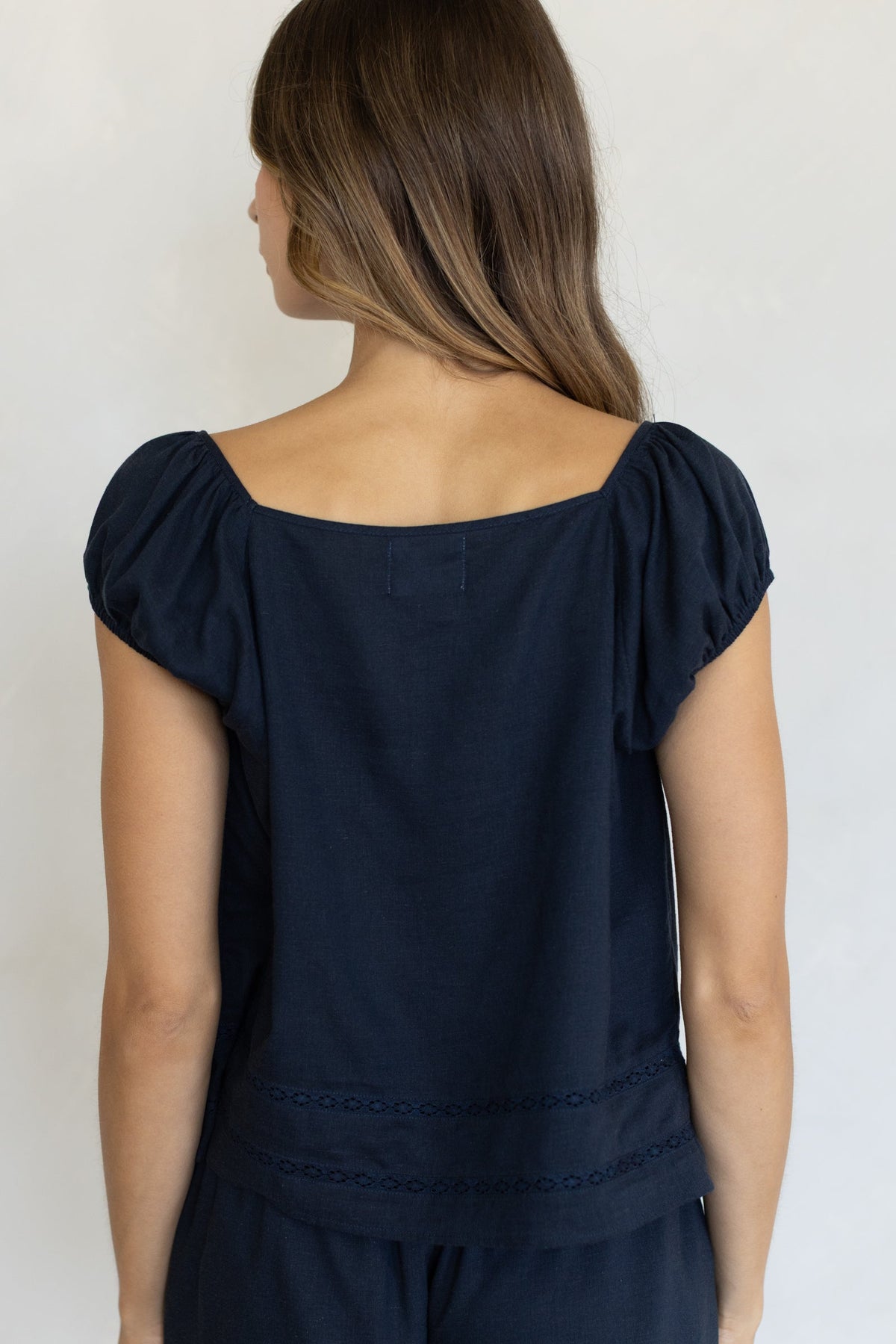 Things Between Paisley Blouse puff cap sleeves and square neckline with a soft flowy fit western fashion