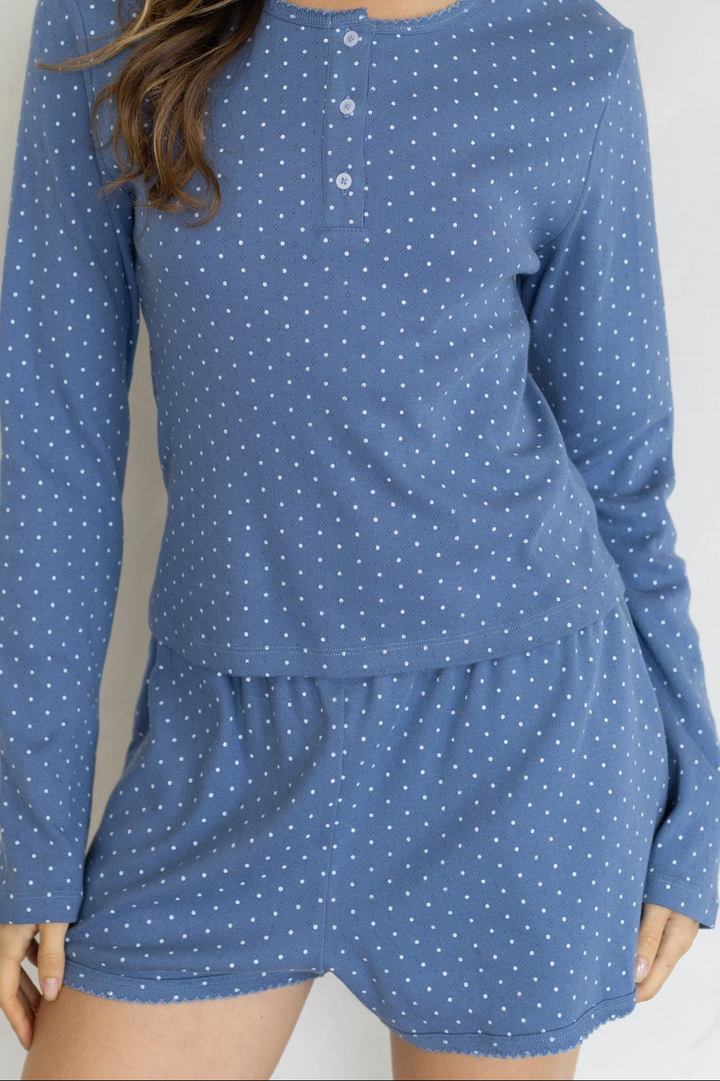 Things Between Jeannie Polka Dot Shorts short inseam and relaxed fit with pockets western fashion