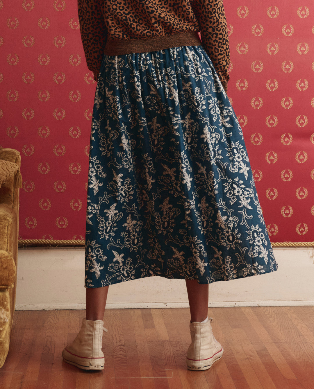 The GREAT Viola Skirt in Indigo Bandana