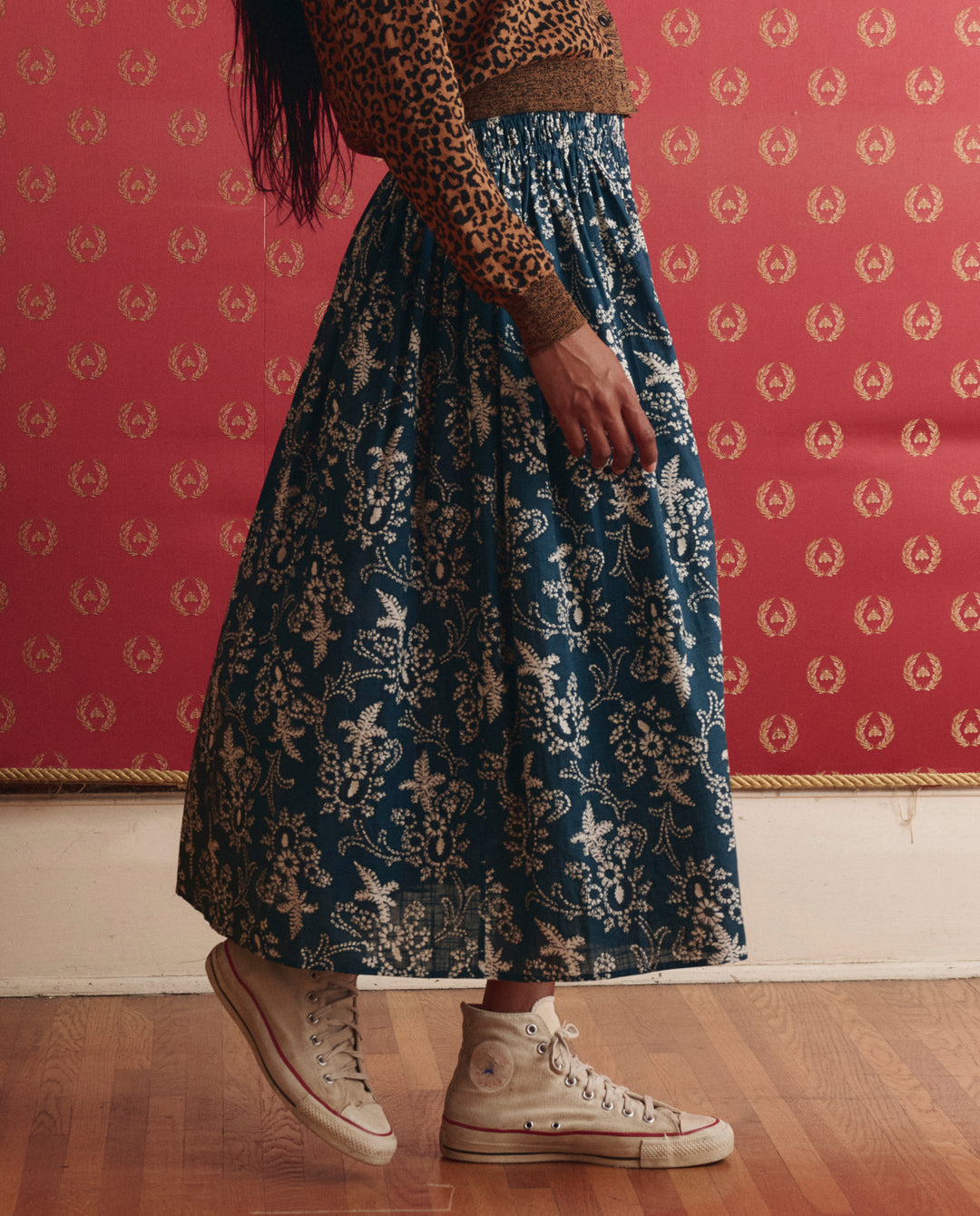 The GREAT Viola Skirt in Indigo Bandana