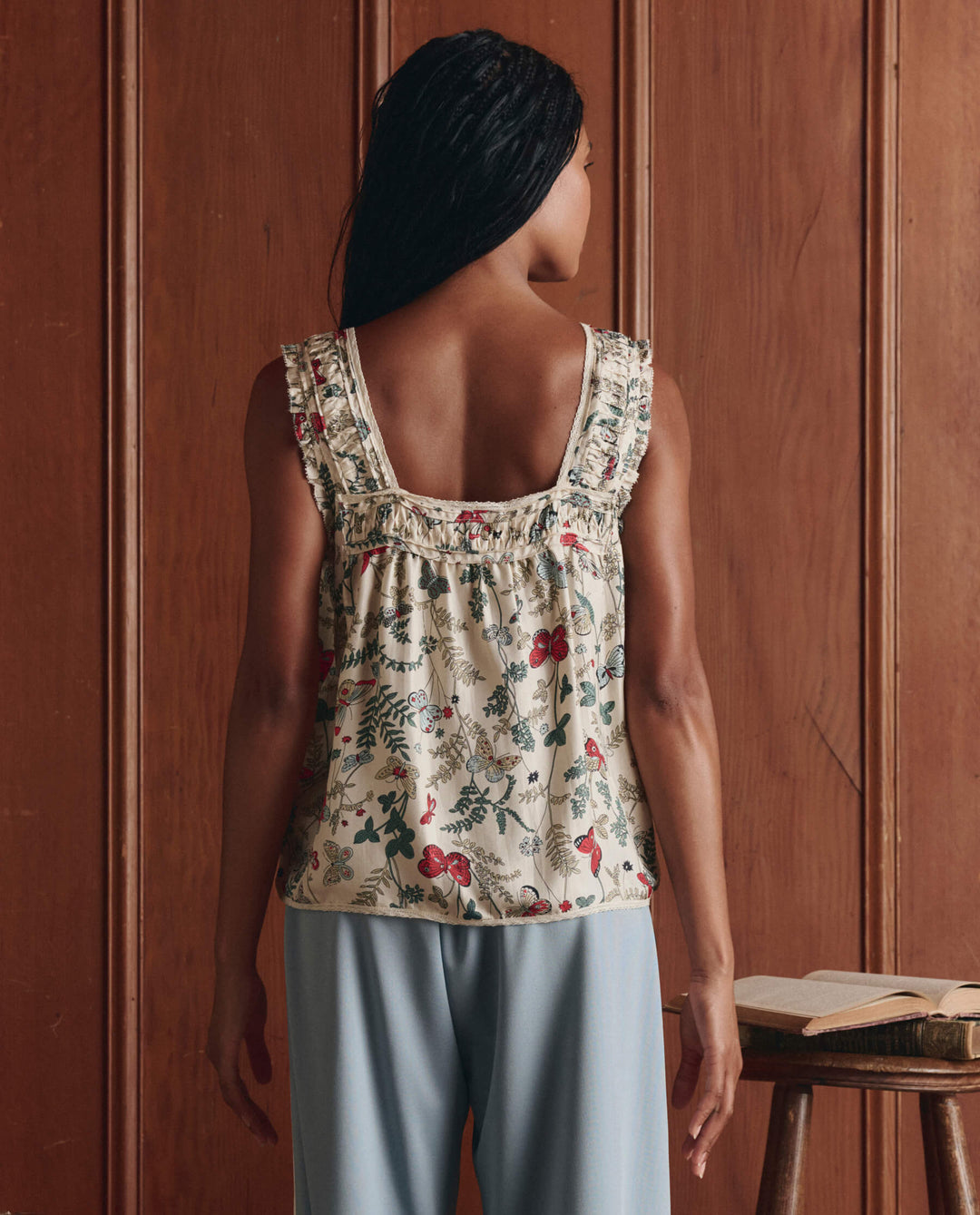 The GREAT Victorian Pleat Tank in Floating Butterfly