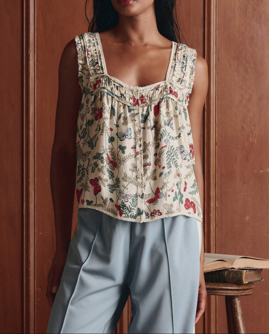 The GREAT Victorian Pleat Tank in Floating Butterfly
