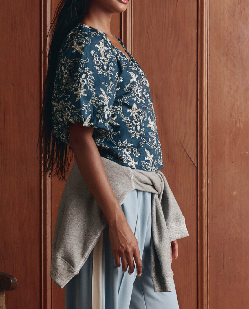 The GREAT Blythe Top in Indigo Bandana