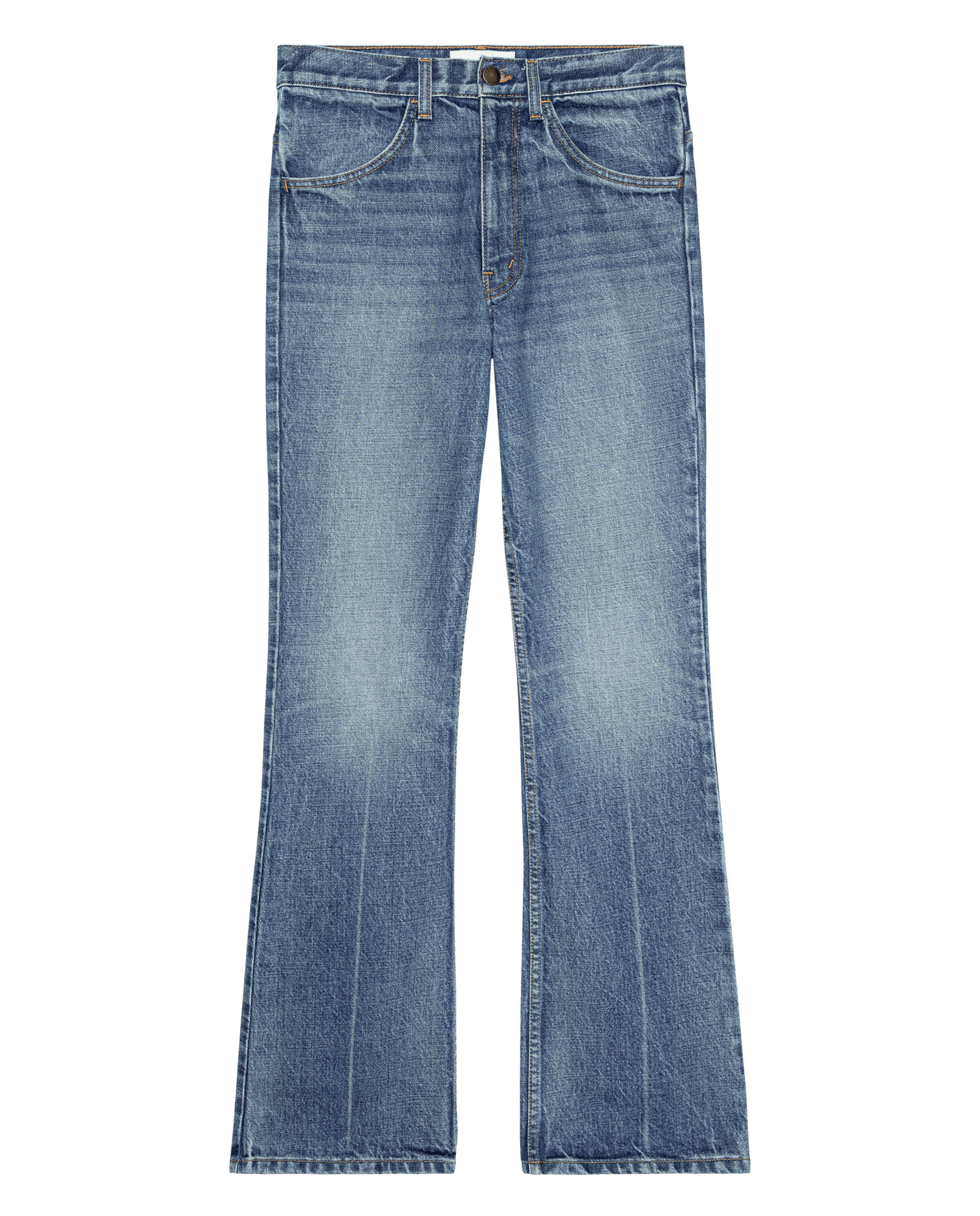 Womens fashion western clothing Utah boutique THE GREAT The Smith High Rise Slim Bell Jean Fairfield Wash With Bleach Crease SKU B153027FFWHB Boltranchstore com free shipping