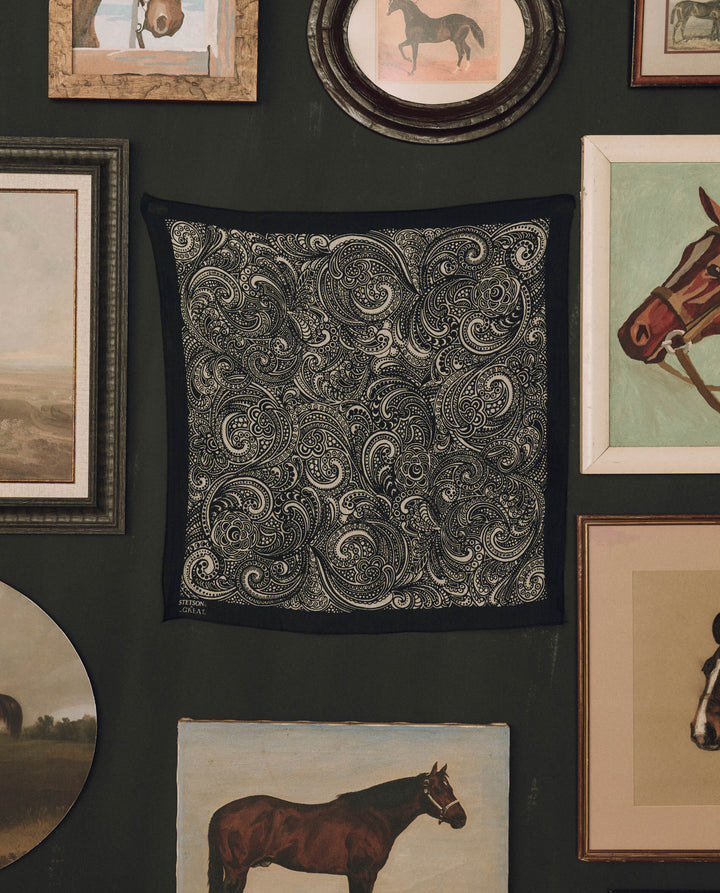 Stetson x THE GREAT Black Paisley Scarf Black