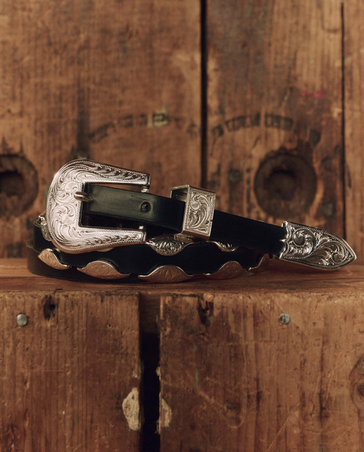 Stetson x THE GREAT Western Hardware Belt black top grain leather western belt womens western boutique Utah SKU 9439790