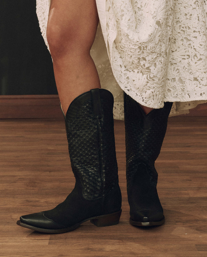 Stetson x THE GREAT Black Basket Weave Boot