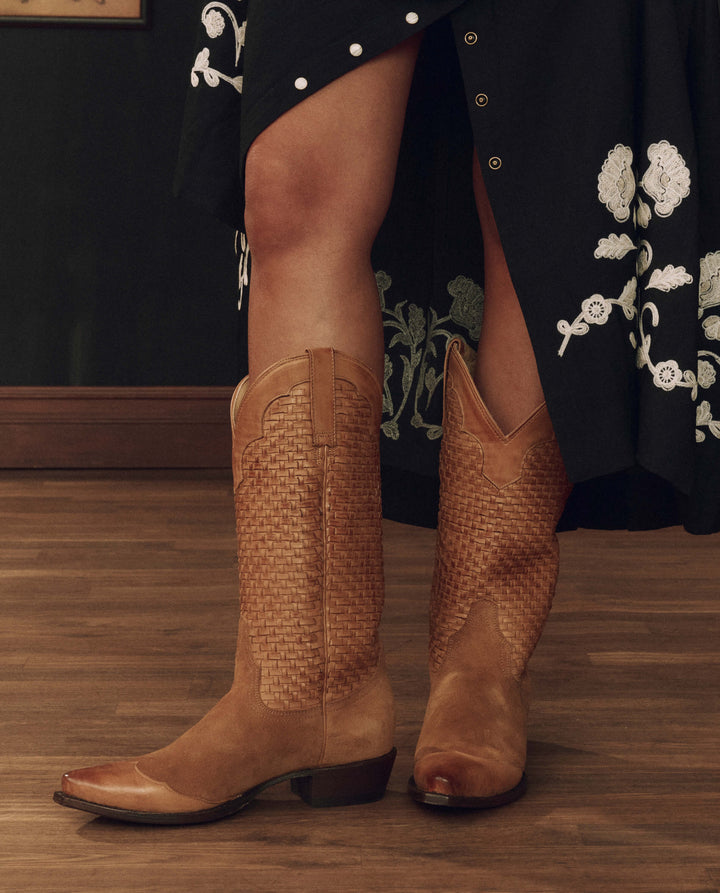 Stetson x THE GREAT Rusted Tan Basket Weave Boot
