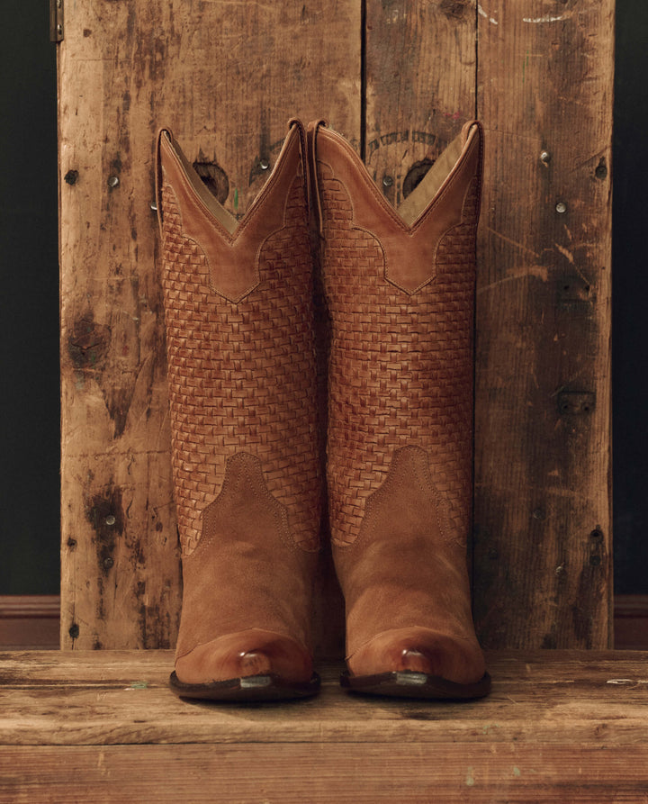 Stetson x THE GREAT Rusted Tan Basket Weave Boot