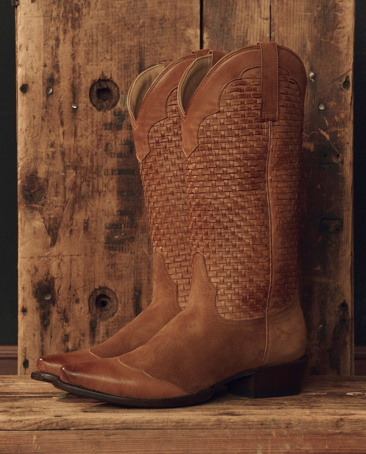 Stetson x THE GREAT Rusted Tan Basket Weave Boot