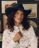 Stetson x THE GREAT Ridge Hat Navy 4 inch pinch front crown and three and a half inch curved brim western clothing
