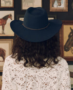Stetson x THE GREAT Ridge Hat Navy felt hat built by Stetson in Texas cowgirl style