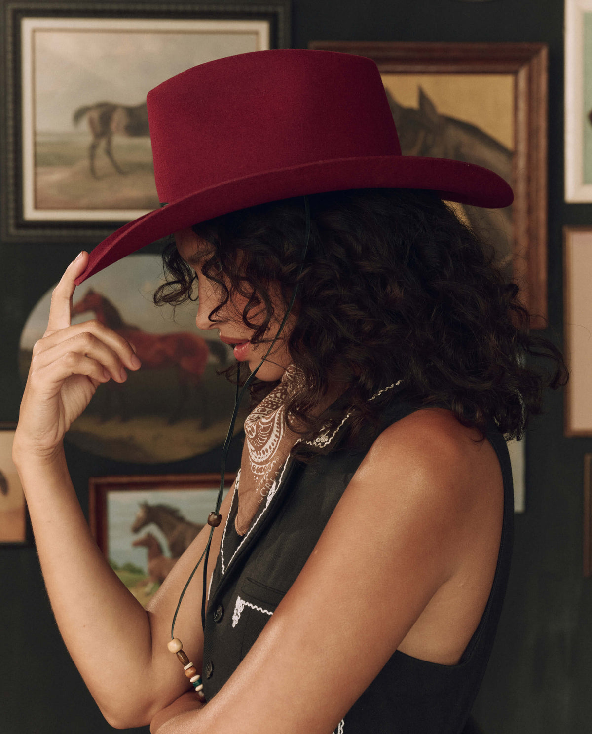 Stetson x THE GREAT Ridge Hat Maroon maroon wool felt cowboy hat womens western boutique Utah SKU SWTRDG