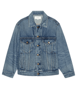 Womens fashion western clothing Utah boutique THE GREAT The Atlantic Oversized Jacket Motor Wash SKU J447027MTRWH Boltranchstore com free shipping
