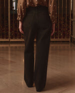 The Great Ford Jean Tarnished Brown styled with a copper dot silk blouse for western fashion