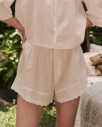 The GREAT The Eyelet Tap Short True White summer short beach outfit free shipping at boltranchstore.com