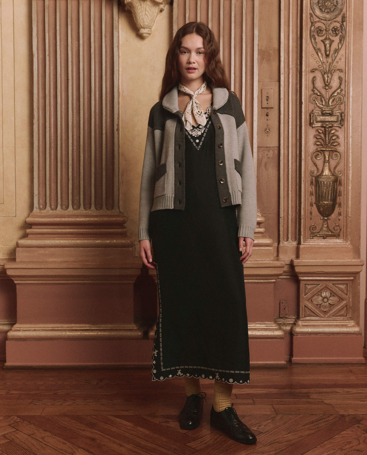 The Great Western Cardigan Two Tone Heather Grey cozy cowgirl sweater for fall in Park City and Kamas