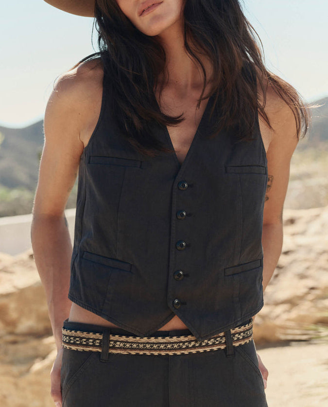 THE GREAT The Suit Vest Black find at boltranchstore.com western fashion summer free shipping womens western vest new arrivals womens button down vest must get in stock