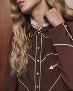 Womens western boutique Utah womens fashion THE GREAT The Western Shirt Brown SKU T1374933BROWN Boltranchstore com free shipping