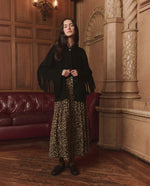 The Great Western Fringe Sweater Jacket Black statement knit layer for cowgirl style in Park City