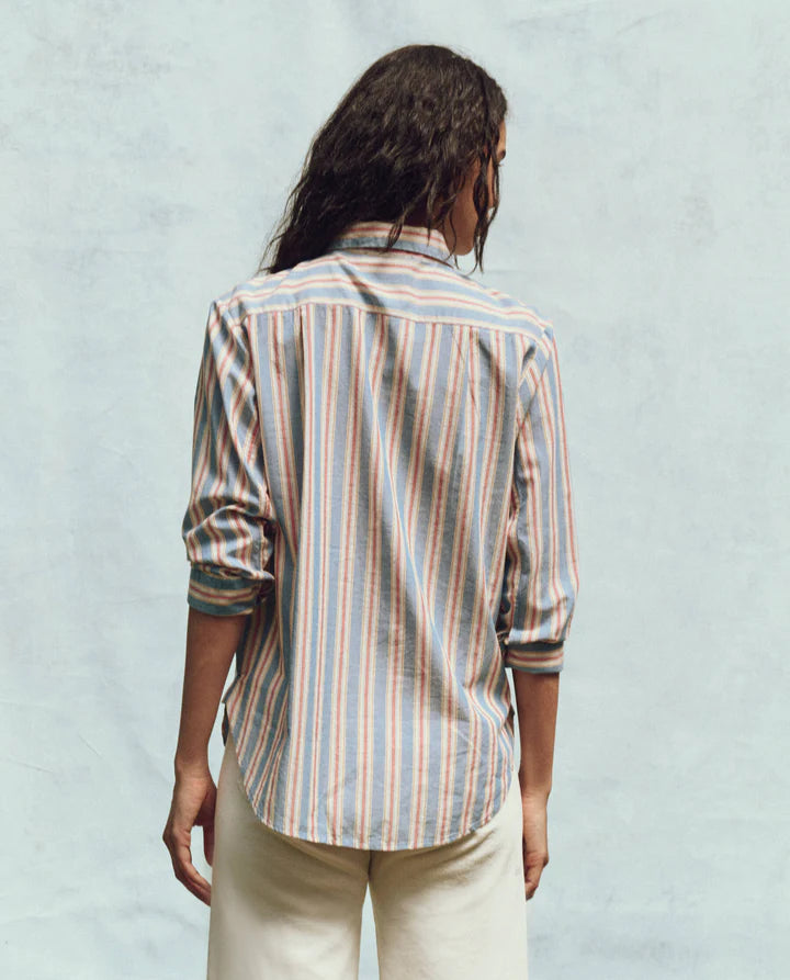 The Great Post Top look 21 womens long sleeve button down collared top striped shirt for women. Available at BoltRanchStore.com