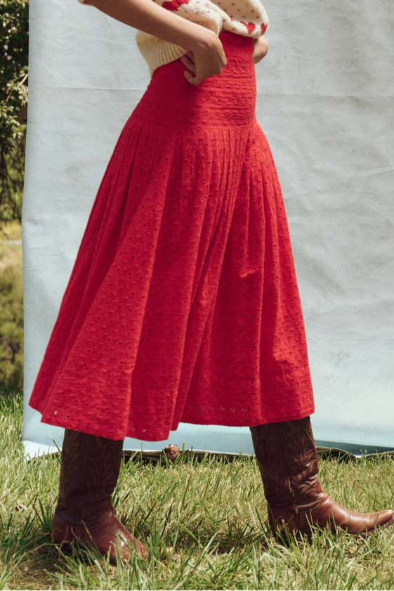 The Great Rhythm Skirt red skirt womens western style at bolt ranch store